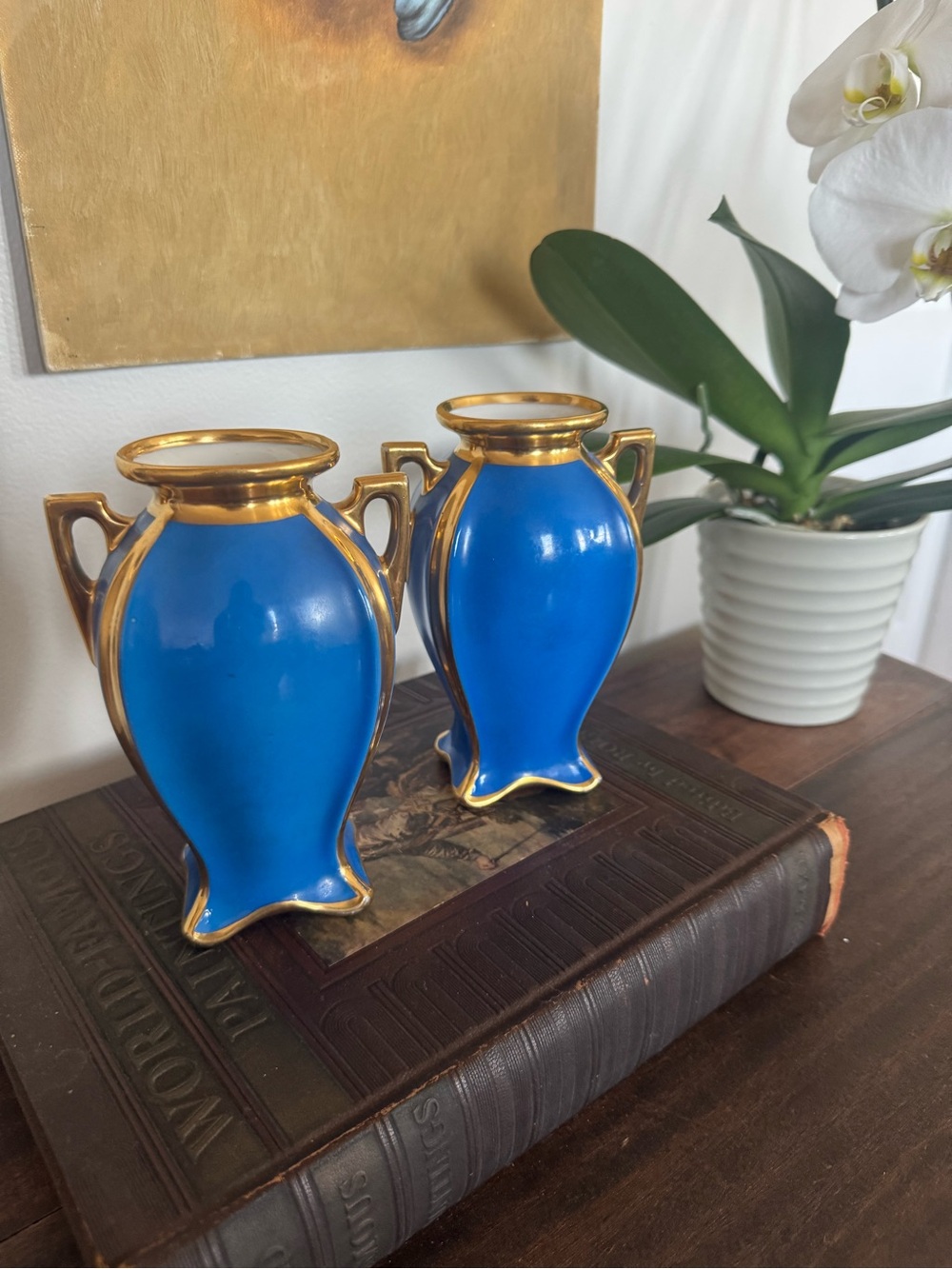 Vibrant Blue Porcelain Vases